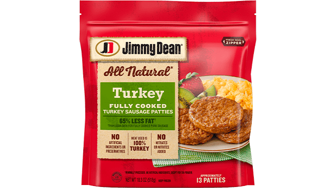 Jimmy Dean All Natural* Fully Cooked Turkey Sausage Patties