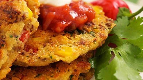 Three Pepper Sausage Corn Cake