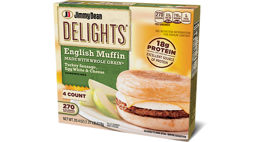 Delights Turkey Sausage, Egg White & Cheese English Muffin Sandwiches