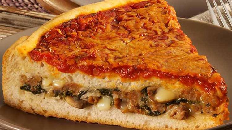 Stuffed Sausage Spinach and Mushroom Pizza