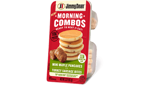 Mini Maple Pancakes and Turkey Sausage Bites Morning Combos
