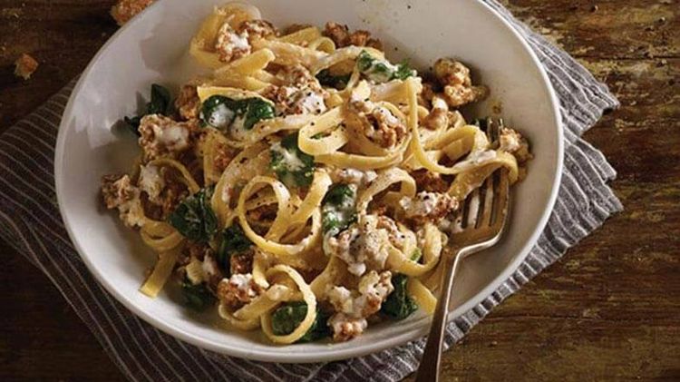 Sausage and Spinach Alfredo