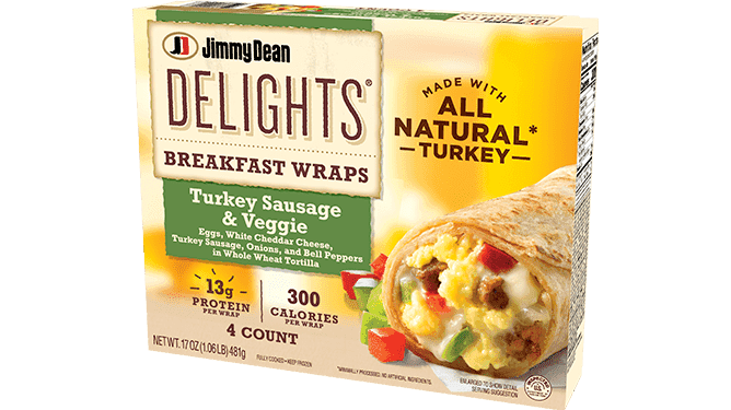 Jimmy Dean Delights Turkey Sausage & Veggie Breakfast Wraps
