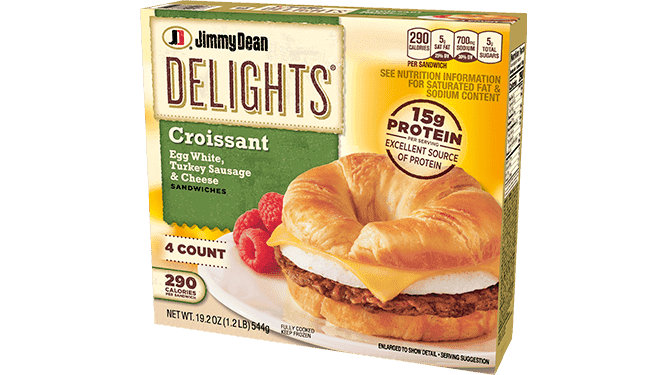 Jimmy Dean Delights Turkey Sausage, Egg White & Cheese Croissant Sandwiches
