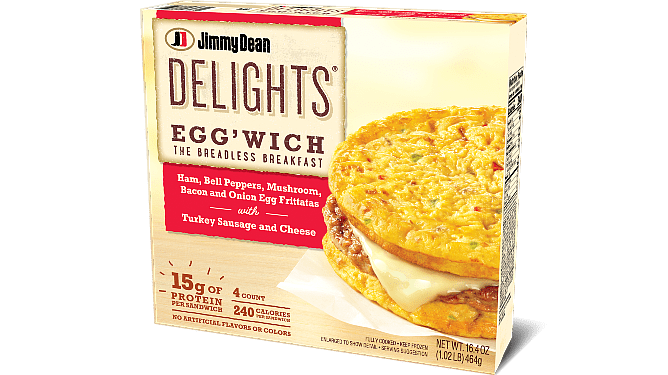 Delights Turkey Sausage and Cheese Ham Egg'wich