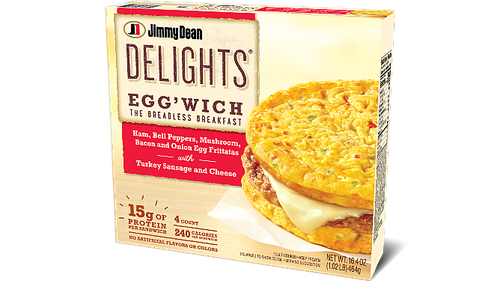 Delights Turkey Sausage and Cheese Ham Egg'wich