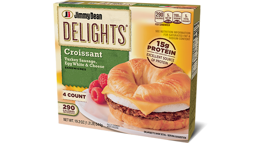 Delights Turkey Sausage, Egg White & Cheese Croissant Sandwiches