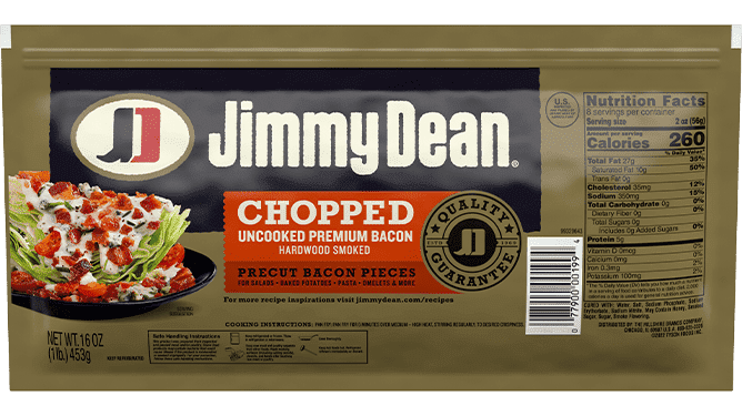 Jimmy Dean Chopped Hardwood Smoked Uncooked Premium Bacon