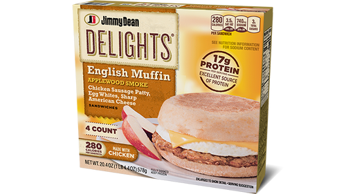 Delights Applewood Smoke English Muffin Sandwiches