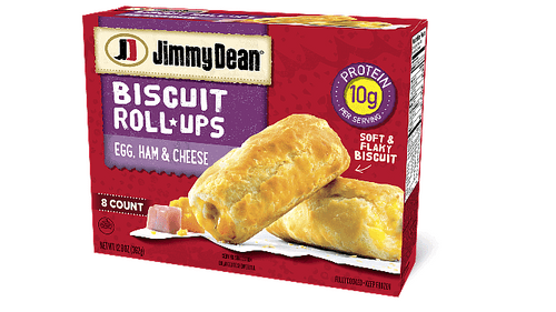 Biscuit Roll-Ups with Egg, Ham & Cheese