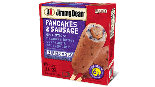 Blueberry Pancakes and Sausage On a Stick
