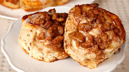 Sausage Topped Cinnamon Rolls