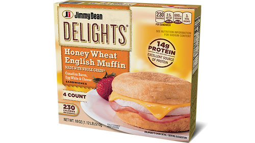 Delights Honey Wheat English Muffin Sandwiches