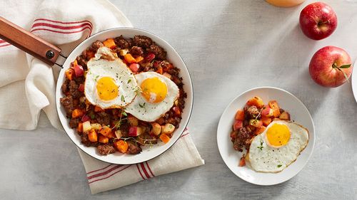 Maple Sausage and Caramelized Apple Hash