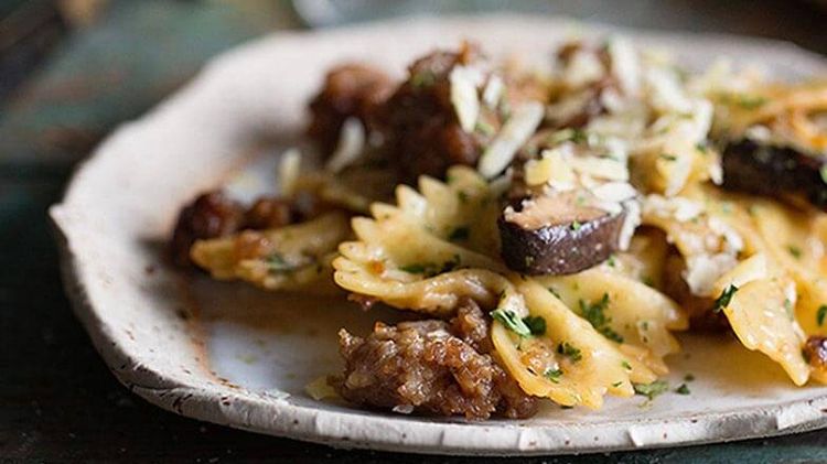 Sausage and Mushroom Pasta Bake