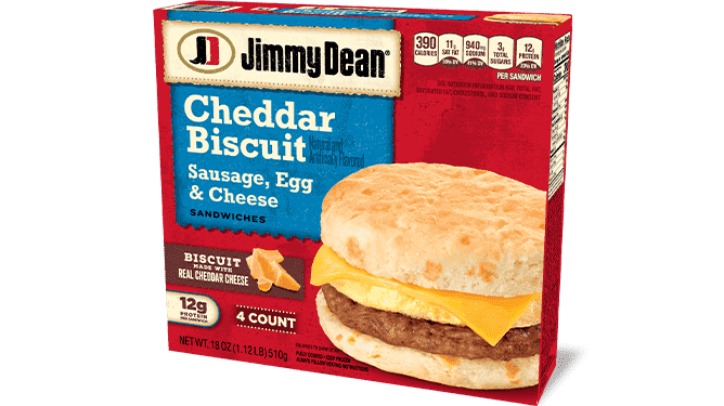 Jimmy Dean Sausage, Egg & Cheese Cheddar Biscuit Sandwiches