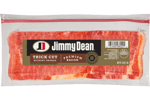 Premium Bacon: Thick Cut Hickory Smoked Bacon