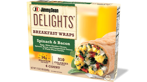 Delights Spinach & Bacon Breakfast Wraps