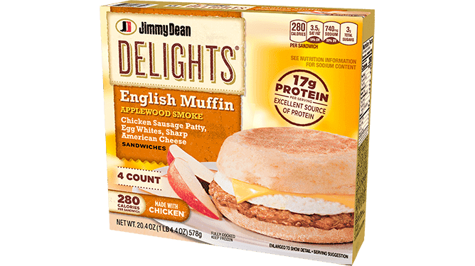 Delights Applewood Smoke English Muffin Sandwiches