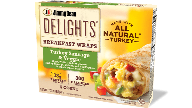 Delights Turkey Sausage & Veggie Breakfast Wraps