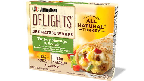 Delights Turkey Sausage & Veggie Breakfast Wraps