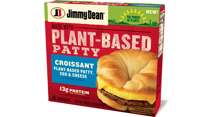 Jimmy Dean Plant-Based Patty, Egg & Cheese Croissant Sandwiches