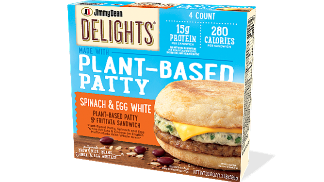 Jimmy Dean Delights Spinach & Egg White Plant-Based Patty & Frittata Sandwich