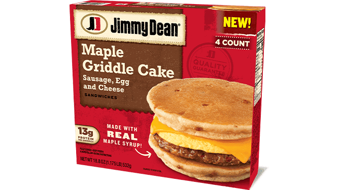 Jimmy Dean Sausage, Egg and Cheese Maple Griddle Cake Sandwiches
