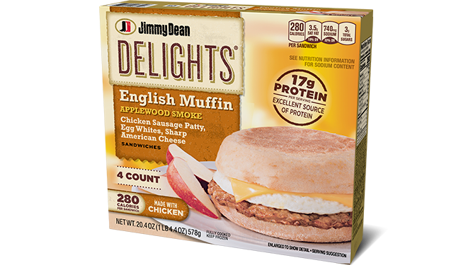 Delights Applewood Smoke English Muffin Sandwiches