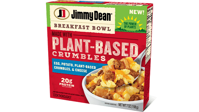 Jimmy Dean Egg, Potato, Plant-Based Crumbles, & Cheese Breakfast Bowl