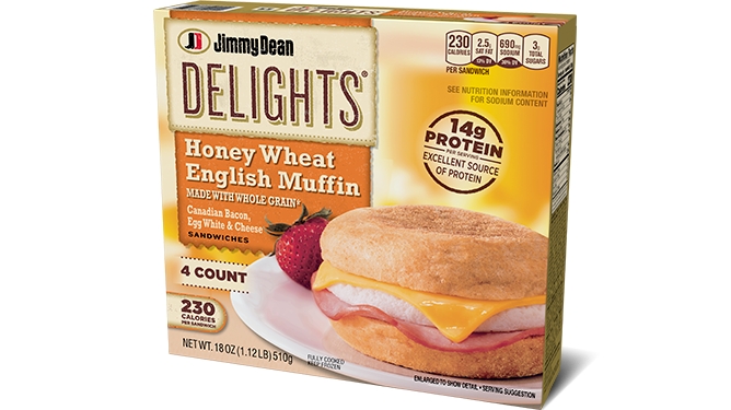 Delights Honey Wheat English Muffin Sandwiches
